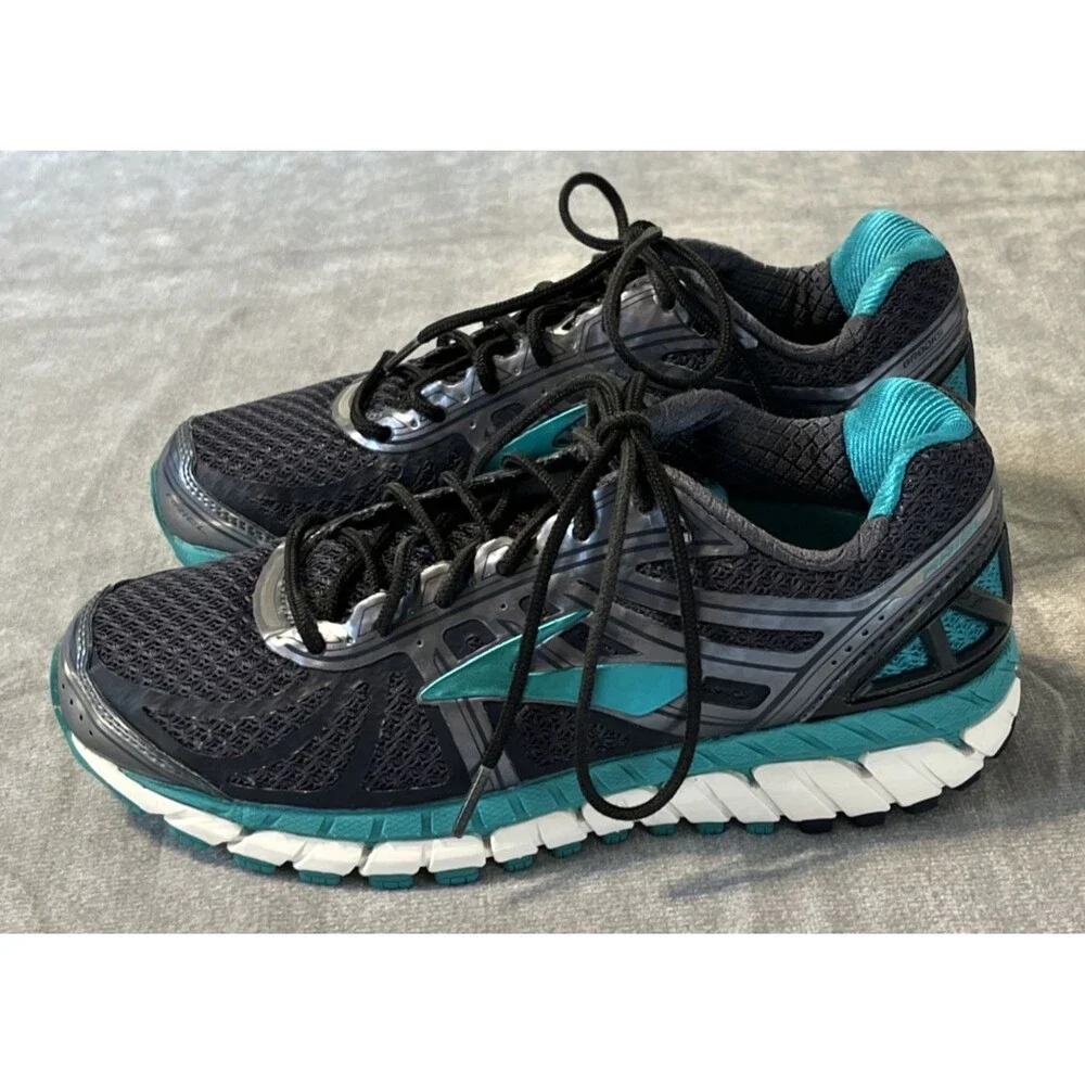 Brooks Ariel 16 Womens 7.5 B Running Shoes Gray Teal Stability Motion Control